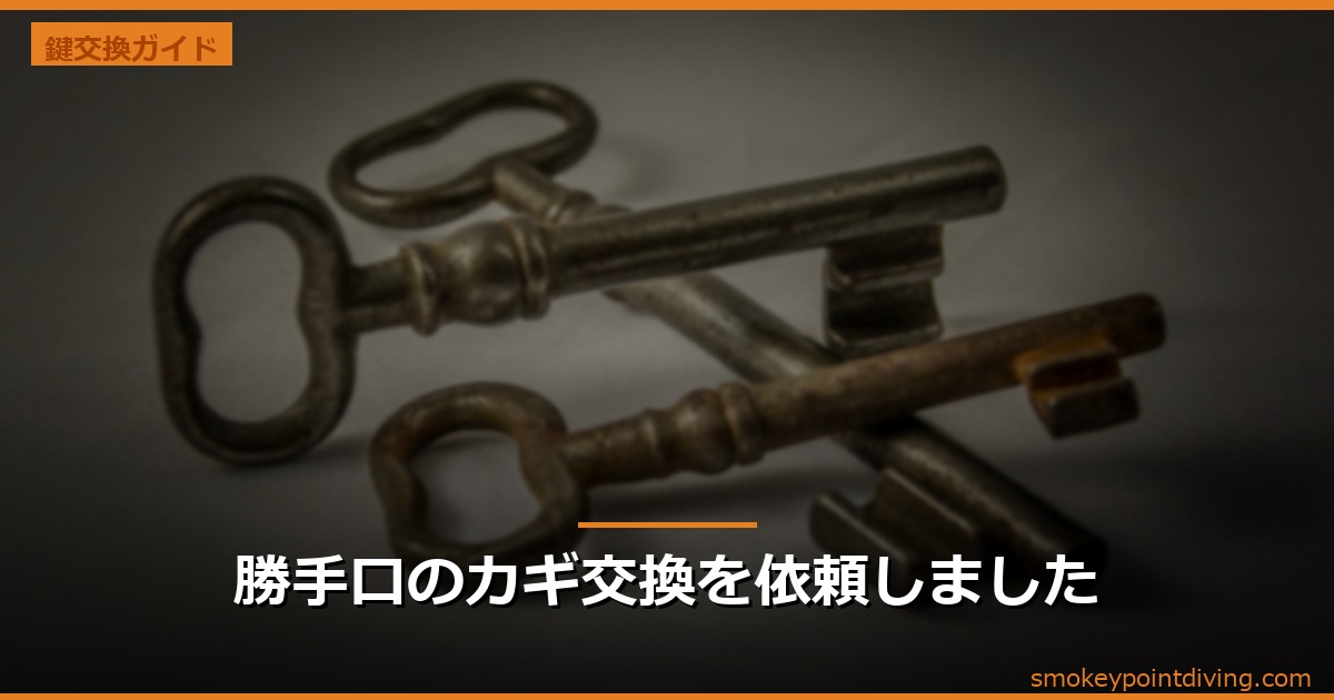 勝手口のカギ交換を依頼しました